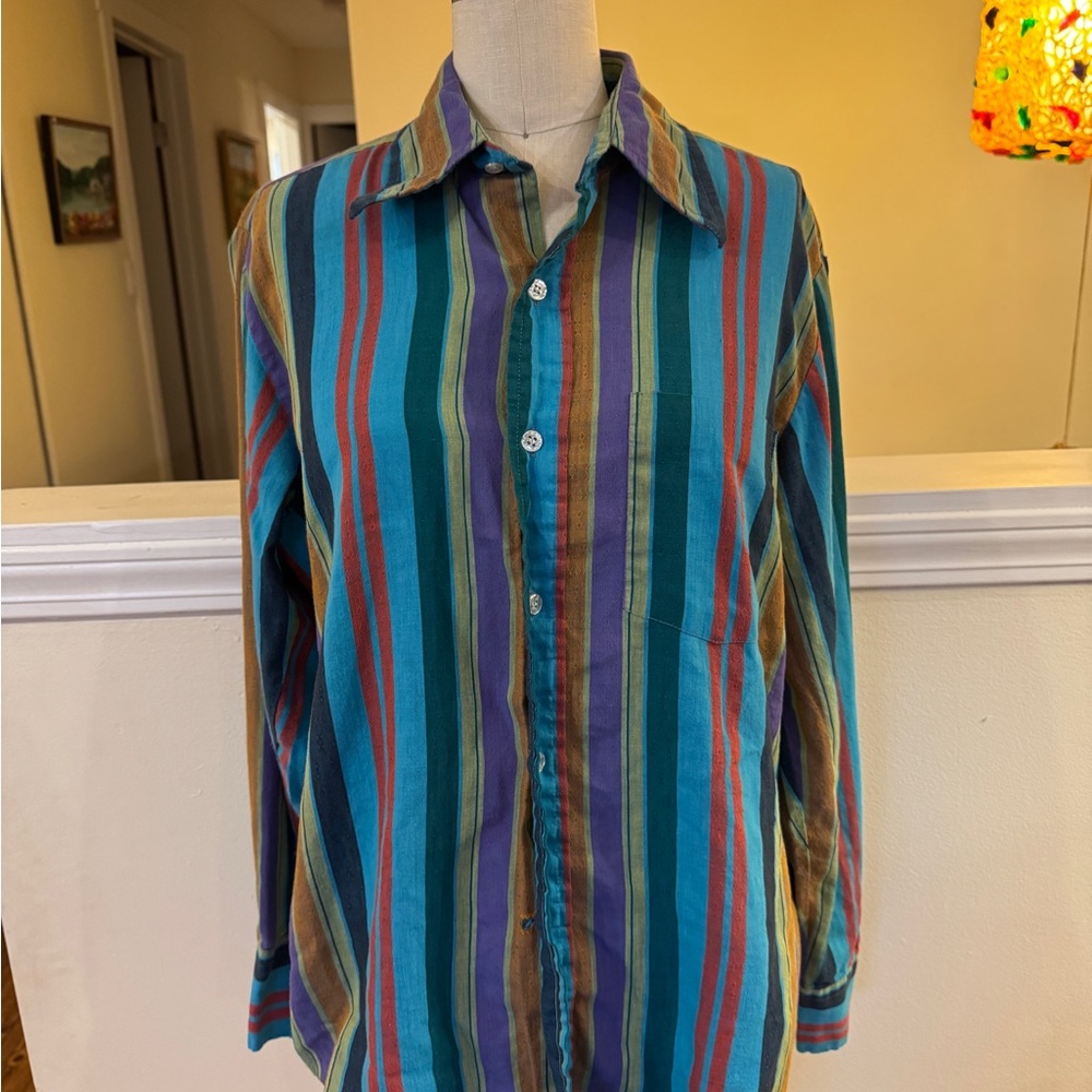 Multicolor Striped Men's Dress Shirt